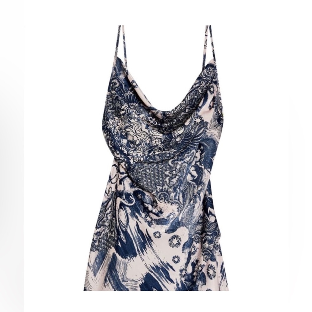 IDOL tattoo-print satin midi dress Top Shop
